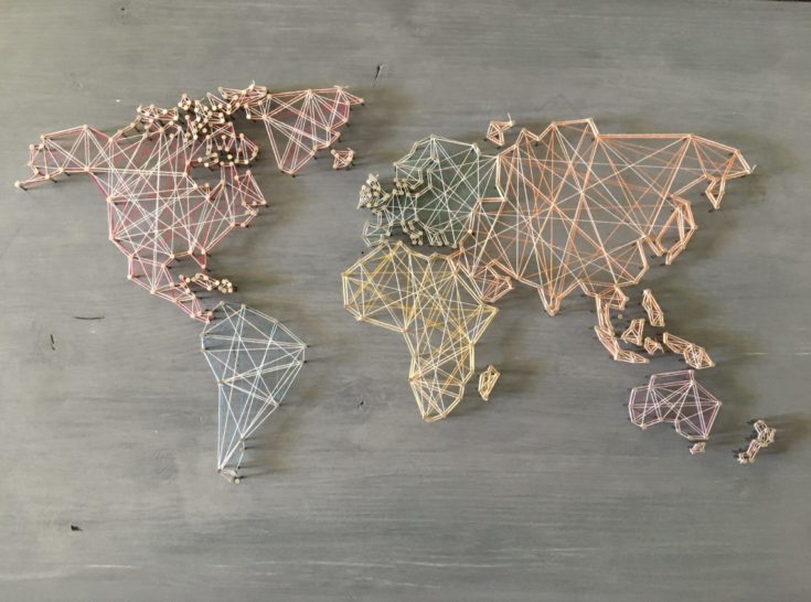 World Map String Art